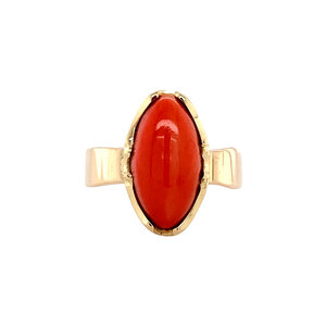 Ring met bloedkoraal 12 krt