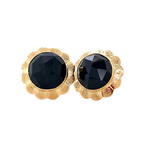 Gold ear studs with garnet 14 krt