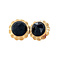 vintage Gold ear studs with garnet 14 krt