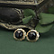 vintage Gold ear studs with garnet 14 krt