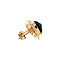 vintage Gold ear studs with garnet 14 krt