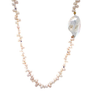 Parel collier met gouden sluiting 14 krt