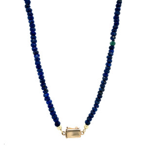 Saffier collier met gouden sluiting 14 krt