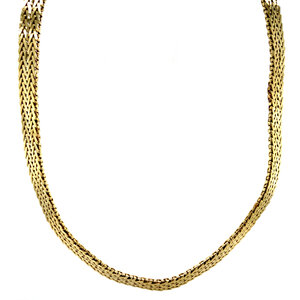 Gold foxtail necklace 14 krt