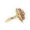 vintage Gouden entourage ring met bloedkoraal 14 krt