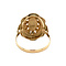 vintage Gouden entourage ring met bloedkoraal 14 krt