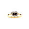 vintage Gold ring with sapphire and diamond 18 krt