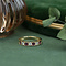 vintage Gold row ring with ruby and diamonds 18 krt