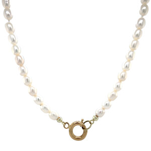 Pearl necklace with gold clasp 14 krt