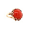 vintage Gouden ring met bloedkoraal 14 krt