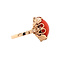 vintage Gold ring with blood coral 14 kt