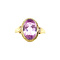vintage Gouden ring met roze saffier 14 krt