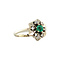 vintage White gold entourage ring with emerald and diamond 14 kt
