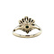vintage White gold ring with emerald and diamonds 14 krt