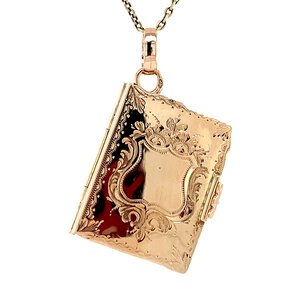 Gold book locket 14 krt