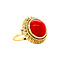 vintage Gouden ring met bloedkoraal 14 krt
