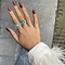 vintage Platinum ring with emerald and diamond 950/14 krt