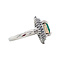 vintage Platinum ring with emerald and diamond 950/14 krt