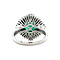 vintage Platinum ring with emerald and diamond 950/14 krt
