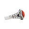 vintage White gold entourage ring with blood coral and diamond 18 kt
