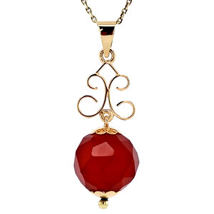 Gold pendant with carnelian 14 kt