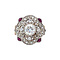 vintage Platinum ring with diamond and ruby 900