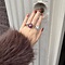 vintage Platinum princess ring with diamond and ruby 900