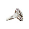 vintage Platinum princess ring with diamond and ruby 900
