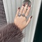 vintage Platina entourage ring met saffier en diamant 950