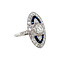vintage Platina entourage ring met saffier en diamant 950