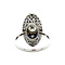 vintage Platina entourage ring met saffier en diamant 950
