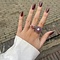 vintage Platina ring met robijn en diamant 950