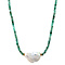 vintage Smaragd collier met parel en gouden sluiting 14 krt