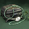 vintage Emerald necklace with pearl and gold clasp 14 krt