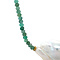 vintage Smaragd collier met parel en gouden sluiting 14 krt