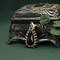 vintage Gouden entourage hanger met granaat 14 krt