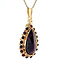 vintage Gold entourage pendant with garnet 14 kt