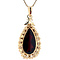 vintage Gold entourage pendant with garnet 14 kt
