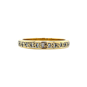 Gold row ring with diamonds 14 krt