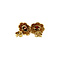 vintage Gold ear studs with blood coral 14 krt