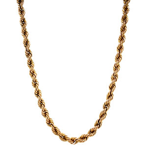 Gold cord necklace 14 krt