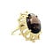 vintage Gouden ring met rookkwarts 14 krt