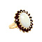 vintage Gold entourage ring with opal and garnet 14 kt