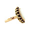 vintage Gouden entourage ring met opaal en granaat 14 krt