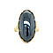 vintage Gouden ring met hematiet 14 krt