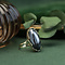 vintage Gouden ring met hematiet 14 krt