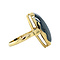 vintage Gouden ring met hematiet 14 krt