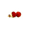 vintage Golden solitaire stud earrings with blood coral 14 kt