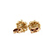 vintage Gold entourage stud earrings with blood coral 14 carat
