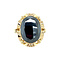 vintage Gold ring with hematite 14 kt